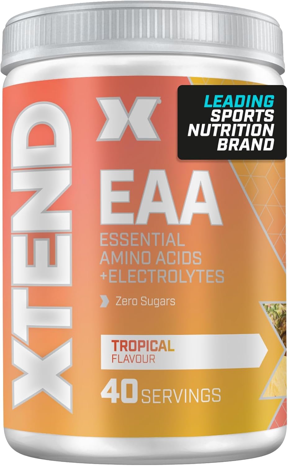 Front image: XTEND EAA Amino Acids Powder Tropical tub powder 316g 40 servings