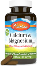 Carlson Calcium Magnesium 2:1 Ratio Softgels with Vitamin D3