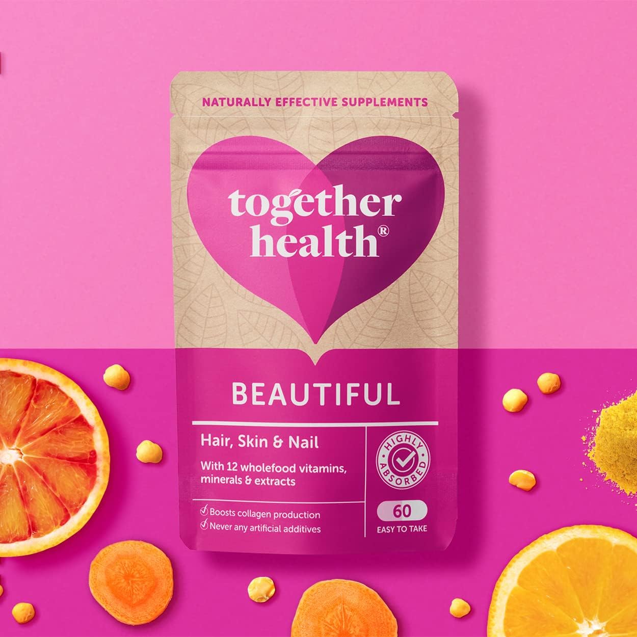 Together Health Beautiful Hair Skin & Nail Vitamins 60 Capsules
