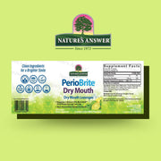 Nature’s Answer PerioBrite dry mouth lozenges lemon lime 100 count barcode