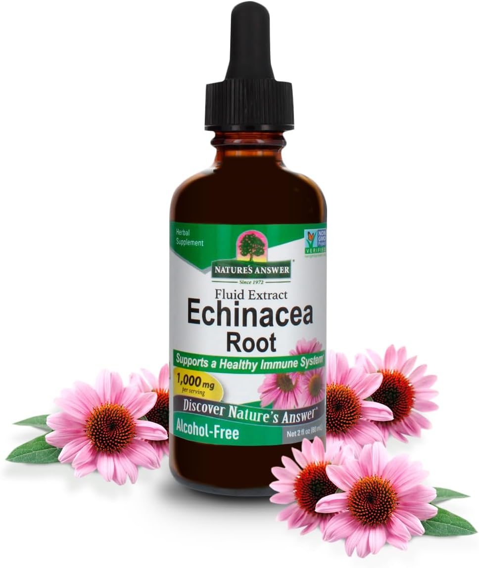 Nature's Answer Alcohol-Free Echinacea Extract 60ml liquid herbal supplement front label
