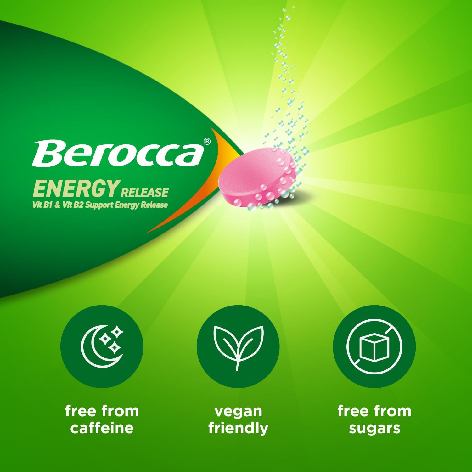 Berocca Vitamin C & B Complex Effervescent Tablets - Mixed Berries Flavour - 45 Count