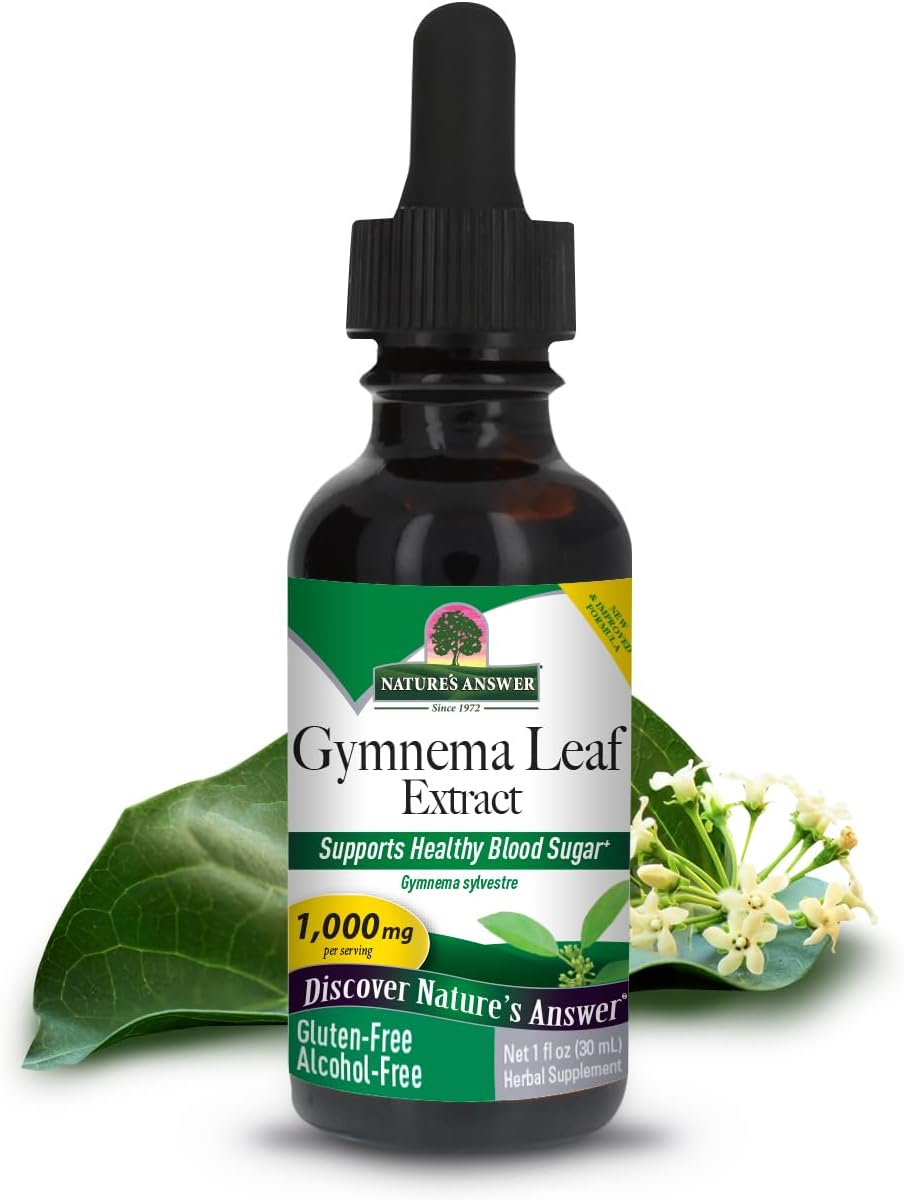 Nature’s Answer Gymnema Leaf alcohol-free liquid extract 30ml bottle front label