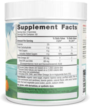 Supplement facts for Nordic Naturals Omega-3 Fish Oil 120 Gummies, tangerine flavour.