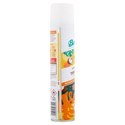 Batiste Dry Shampoo Tropical Exotic Coconut 200ml can, tropical design on white background. Side view