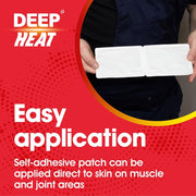 Deep Heat Extra Large Air-Activated Warming Patch for Back and Muscle Comfort, 2 count box on white background application.