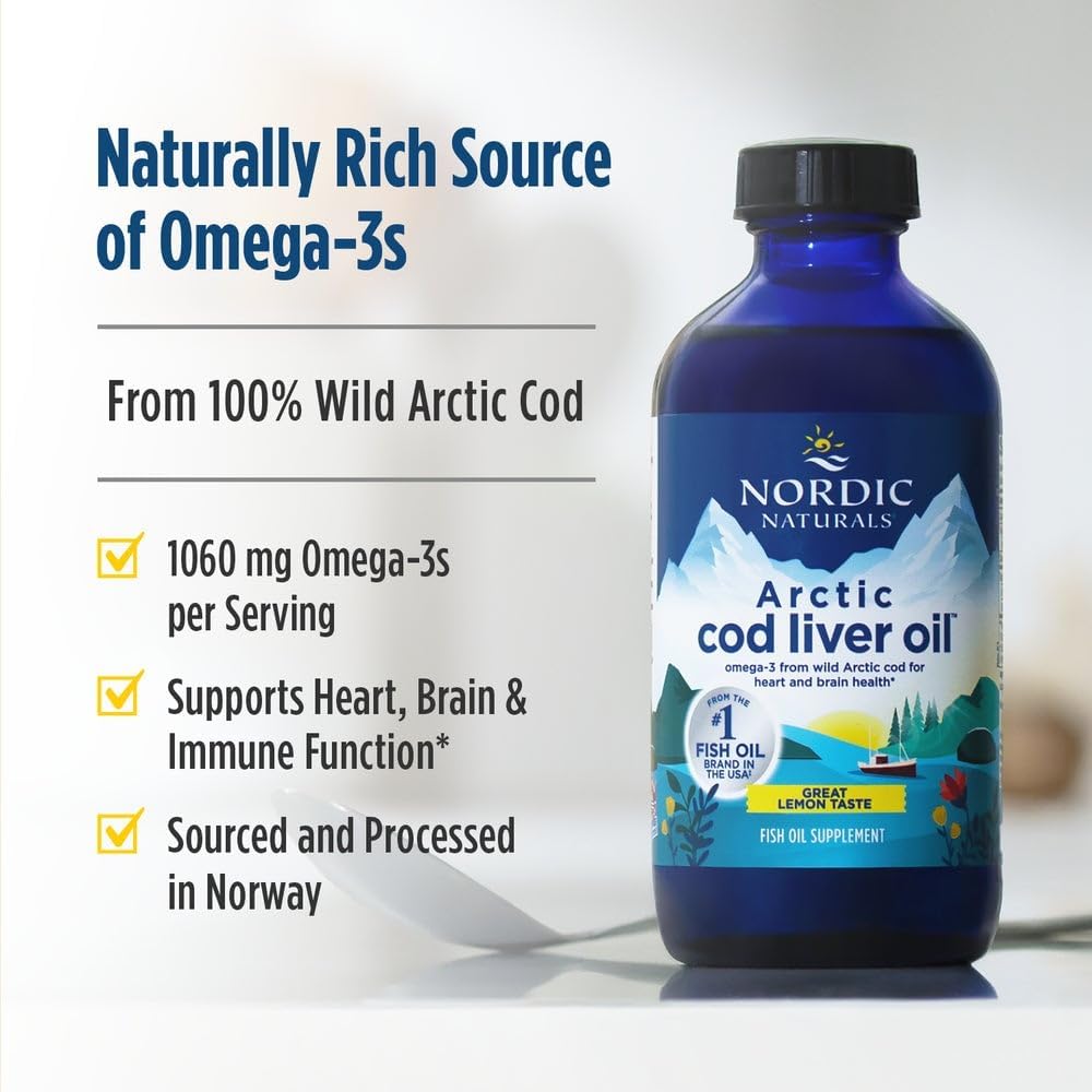 Nordic Naturals Arctic Cod Liver Oil Lemon 237ml Pack of 2