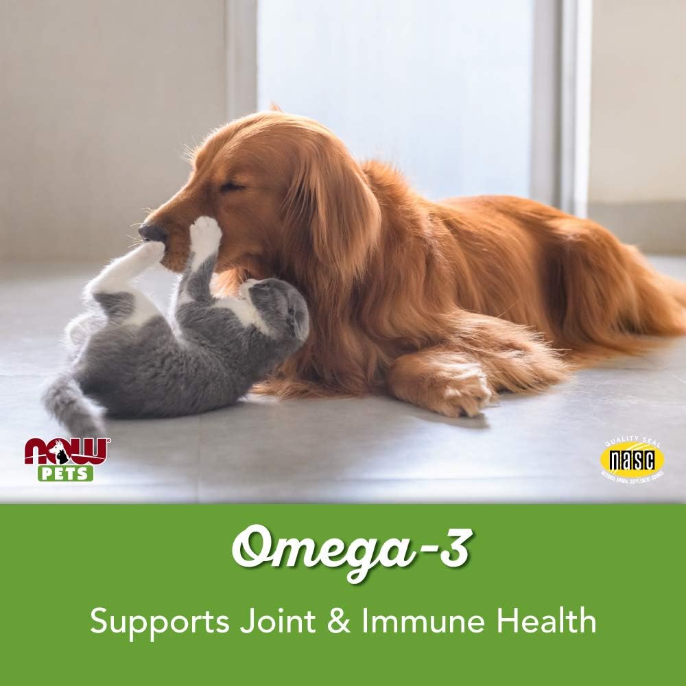NOW Pets Omega-3 Fish Oil Softgels for Dogs & Cats