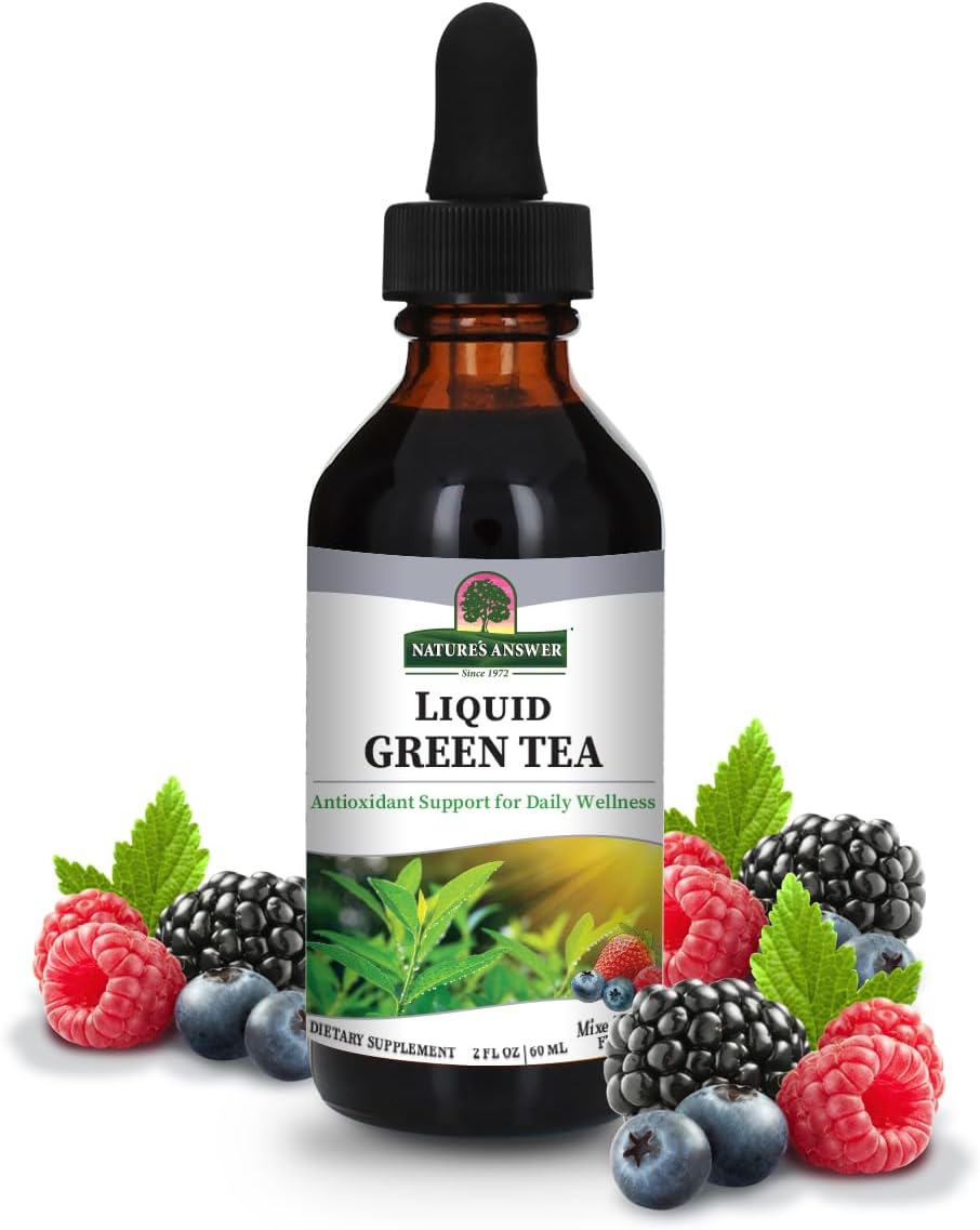Nature’s Answer Liquid Green Tea ORAC mixed berry flavour 60ml bottle front label