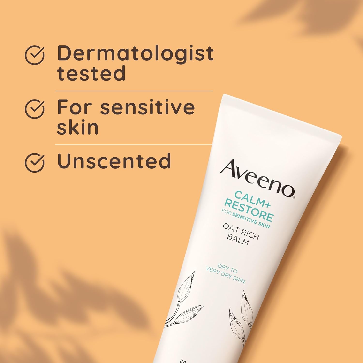 Aveeno Calm+Restore Ultra-Rich Oat Moisturising Balm tube, 50ml.