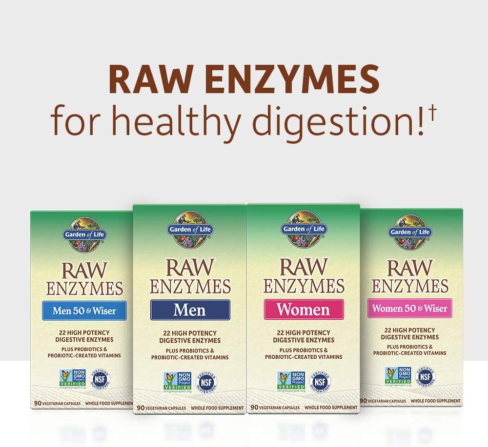 Garden of Life RAW Enzymes, 22 Enzymes with Probiotics variants