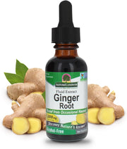 Nature's Answer Alcohol-Free Ginger Root Extract 30ml liquid herbal supplement front label with ginger