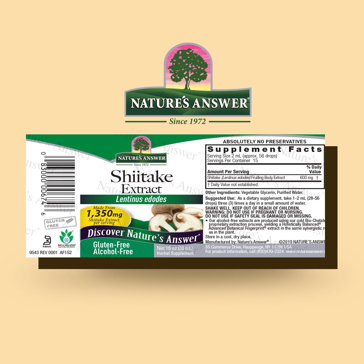 Nature’s Answer Shiitake Mushroom Extract — 1,350mg – 30ml