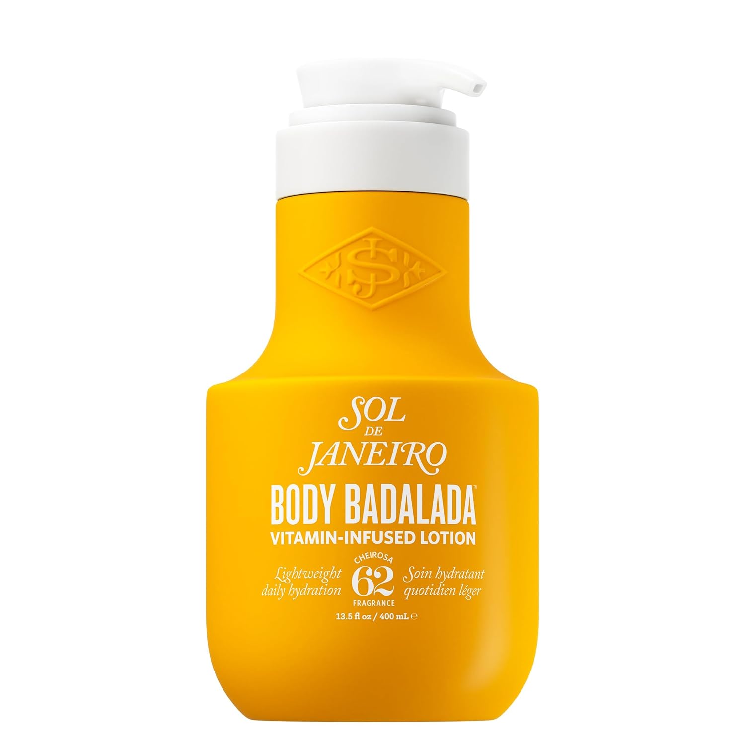 Front image: Sol de Janeiro Body Badalada body lotion bottle Cheirosa 62 fragrance 400ml single pack