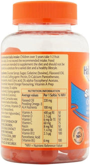Back of Haliborange Omega 3 Softies tub showing ingredients.