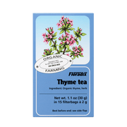 Box of Floradix Organic Thyme Herbal Tea, 15 teabags, certified organic.