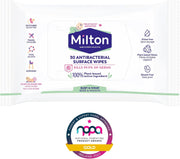 Pack of Milton Antibacterial Surface Wipes, unscented, 30 count.