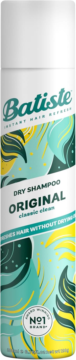 Batiste Dry Shampoo Original Classic Fresh 200ml can on white background.