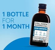 Collagen Superdose Hair Skin Nails liquid supplement bottle, 300ml.