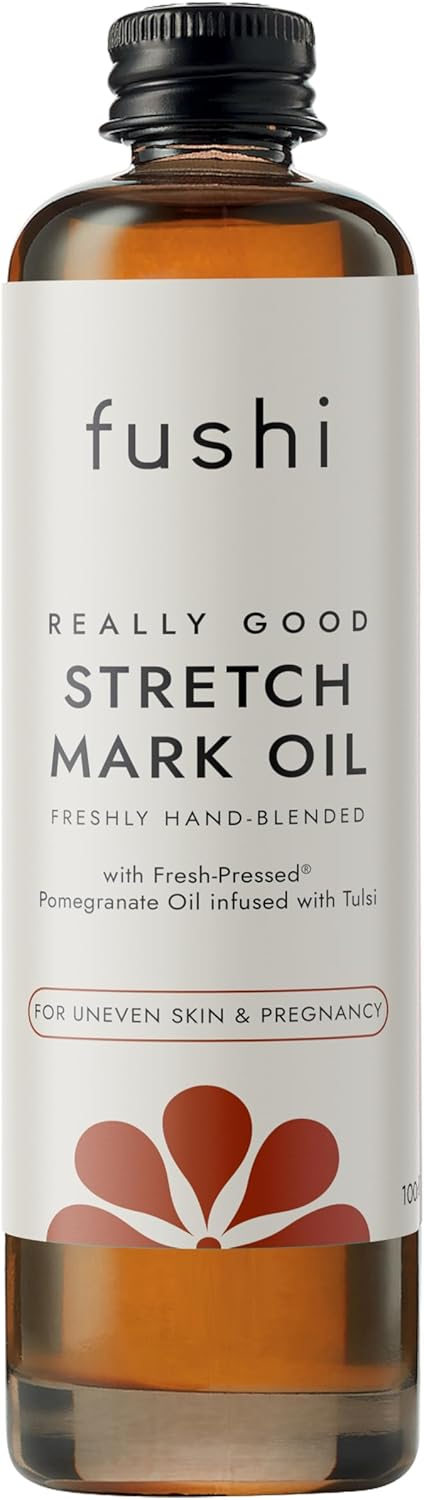 Fushi Stretch Mark Oil bottle with label on a white background
