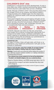 Supplement facts label for Nordic Naturals Children's DHA Xtra.