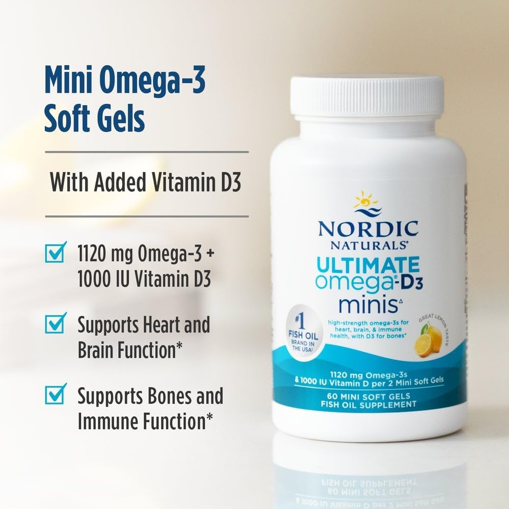 Nordic Naturals Ultimate Omega D3, Lemon - 60 Mini Soft Gels
