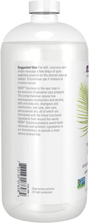 Barcode and product details for NOW Pure Vegetable Glycerin, 946ml