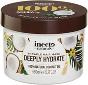 Hydrating coconut oil hair mask with 94% natural ingredients and a vegan-friendly formula. Suitable for dry and damaged hair care routines.