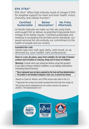 Supplement facts label for high EPA fish oil supplement