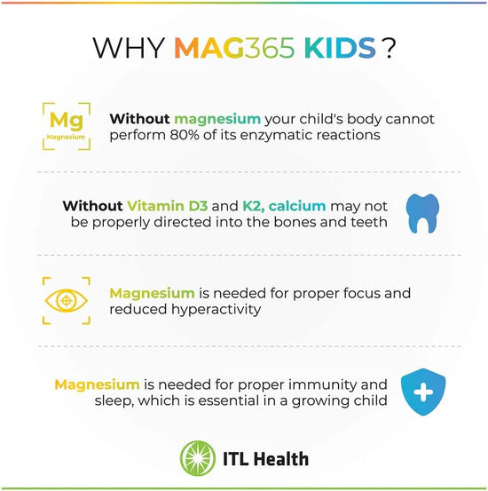 MAG365 Kids Magnesium Multi Powder, Fruit Splash - 150g