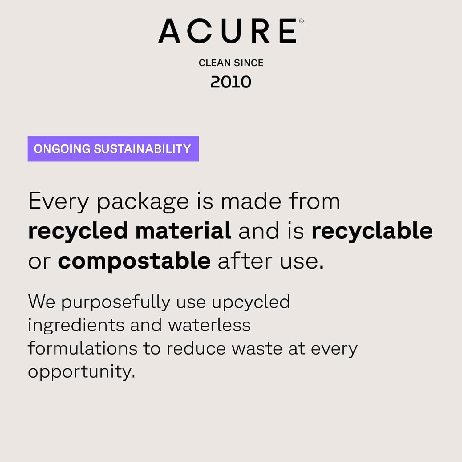 Acure Radically Rejuvenating Eye Cream CoQ10 edelweiss eye cream tube 30ml recyclable and compostable