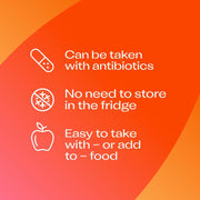 How to Use: Bio-Kult Pregnéa capsule directions and storage instructions 60 capsules on white background