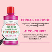 Euthymol Mouthwash Mild Mint Fluoride & Alcohol-Free – 500ml