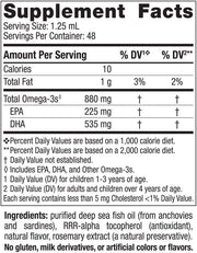 Supplement facts and ingredient list for Nordic Naturals DHA Xtra.