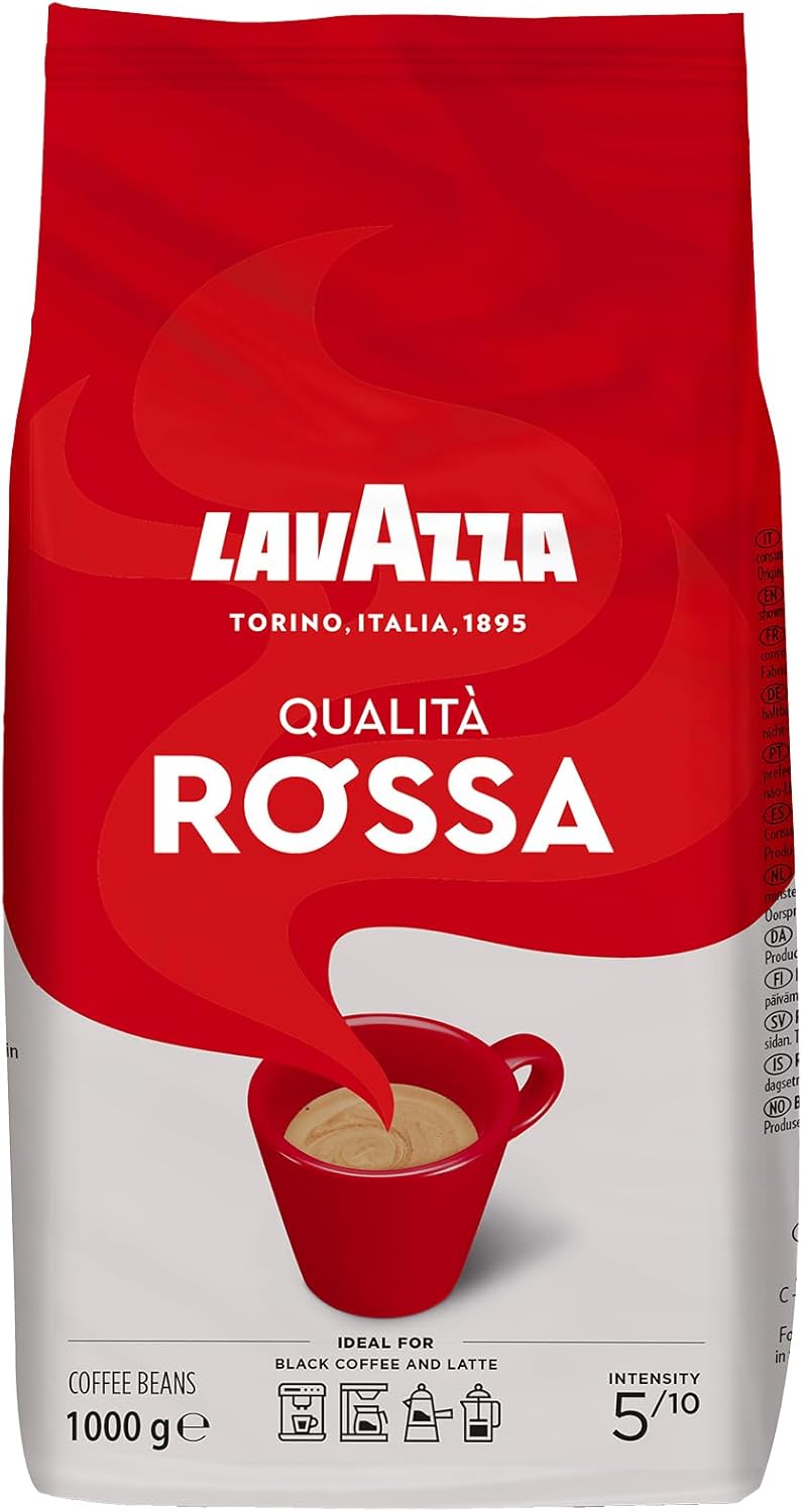Lavazza Qualità Rossa whole coffee beans bag 1kg