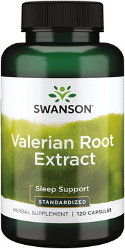 Swanson Valerian Root Extract supplement bottle on a white background
