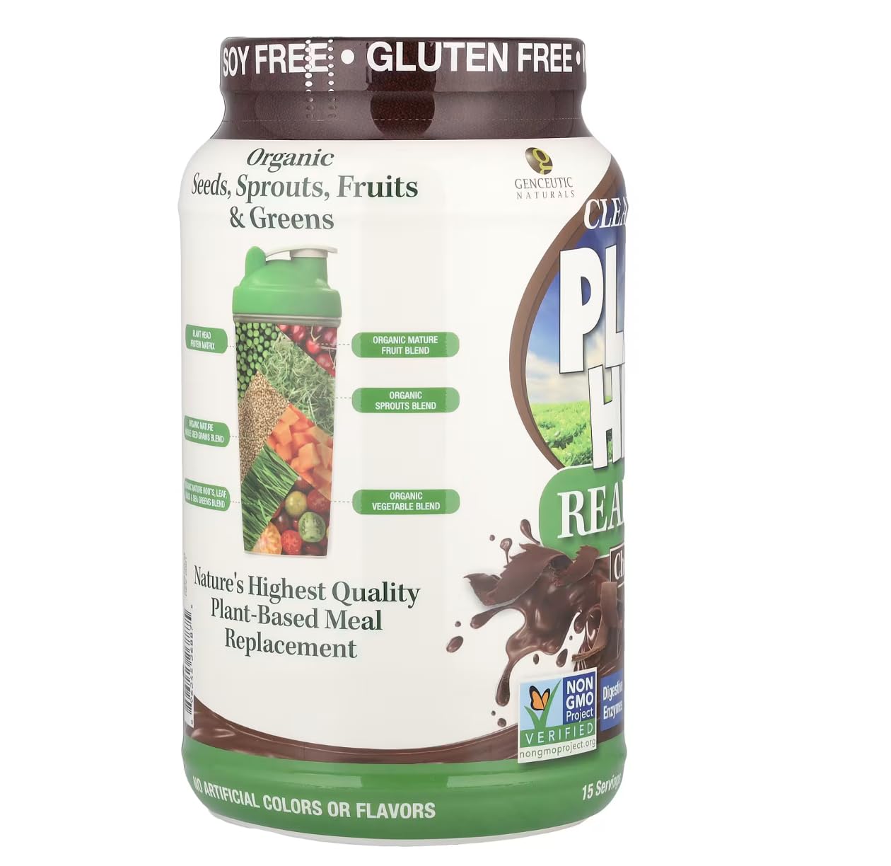 Genceutic Naturals Plant Head Real Meal Vegan Protein Powder Chocolate – 1050g