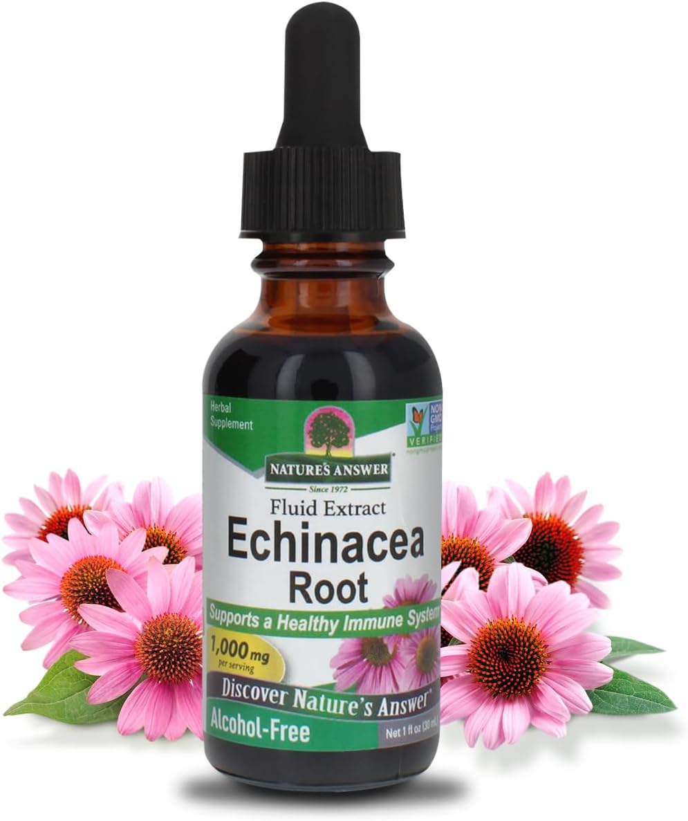 Nature's Answer Alcohol-Free Echinacea Extract 30ml liquid herbal supplement front label
