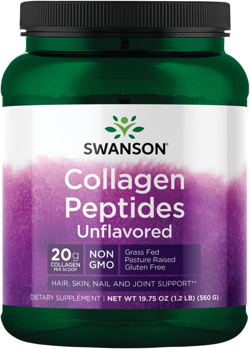 Swanson Collagen Peptides supplement container on a white background