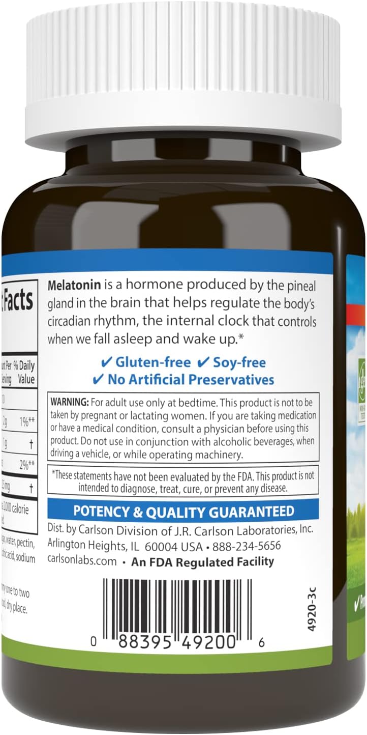 Barcode image: Carlson Melatonin gummies strawberry flavour barcode 60 bottle