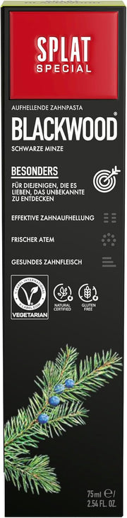  Black tube of SPLAT Special Blackwood Toothpaste, 75ml.