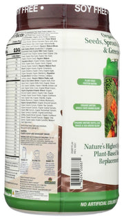 Supplement container with label detailing ingredients and nutritional information