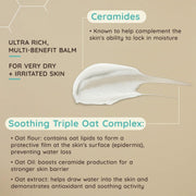 Aveeno Oat Moisturising Balm tube showing ingredients.