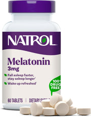 Natrol Melatonin 3mg Supplement bottle for adults, 60 tablets.
