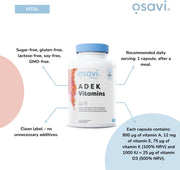 Osavi Vitamin A D E K Complex with Natural Beta-Carotene & D3 - 120 Softgels