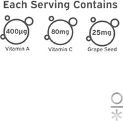 Supplement facts & ingredients for Nutriburst TrueRadiance Gummies.