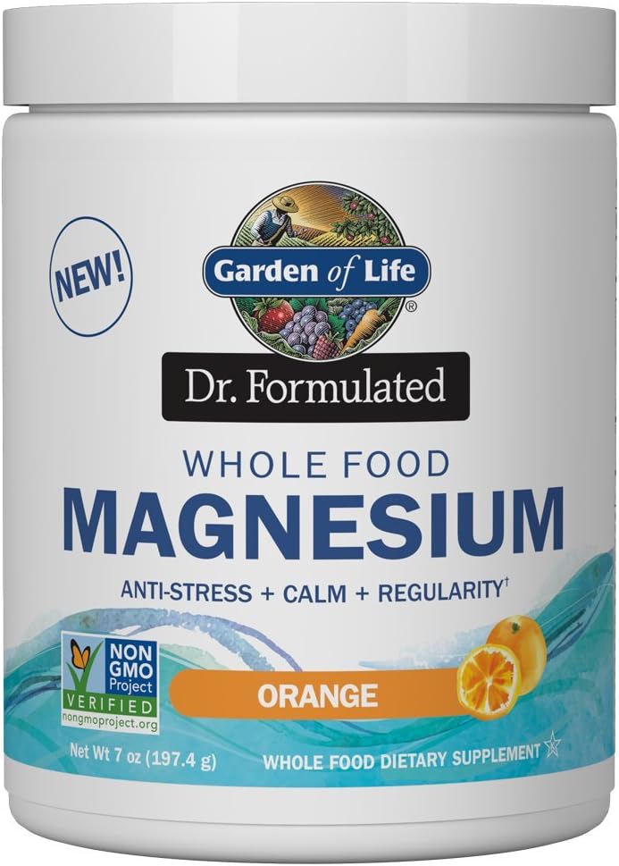 Garden of Life Dr. Formulated Magnesium Powder canister, Orange, 197g.