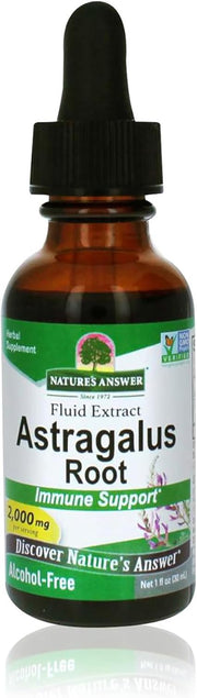 Nature's Answer Alcohol-Free Astragalus Root Extract 30ml liquid herbal supplement front label
