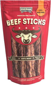 Irish Rover premium dog treats beef sticks 100 percent beef grain free resealable bag 500g