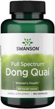 Swanson Full Spectrum Dong Quai supplement bottle on a white background